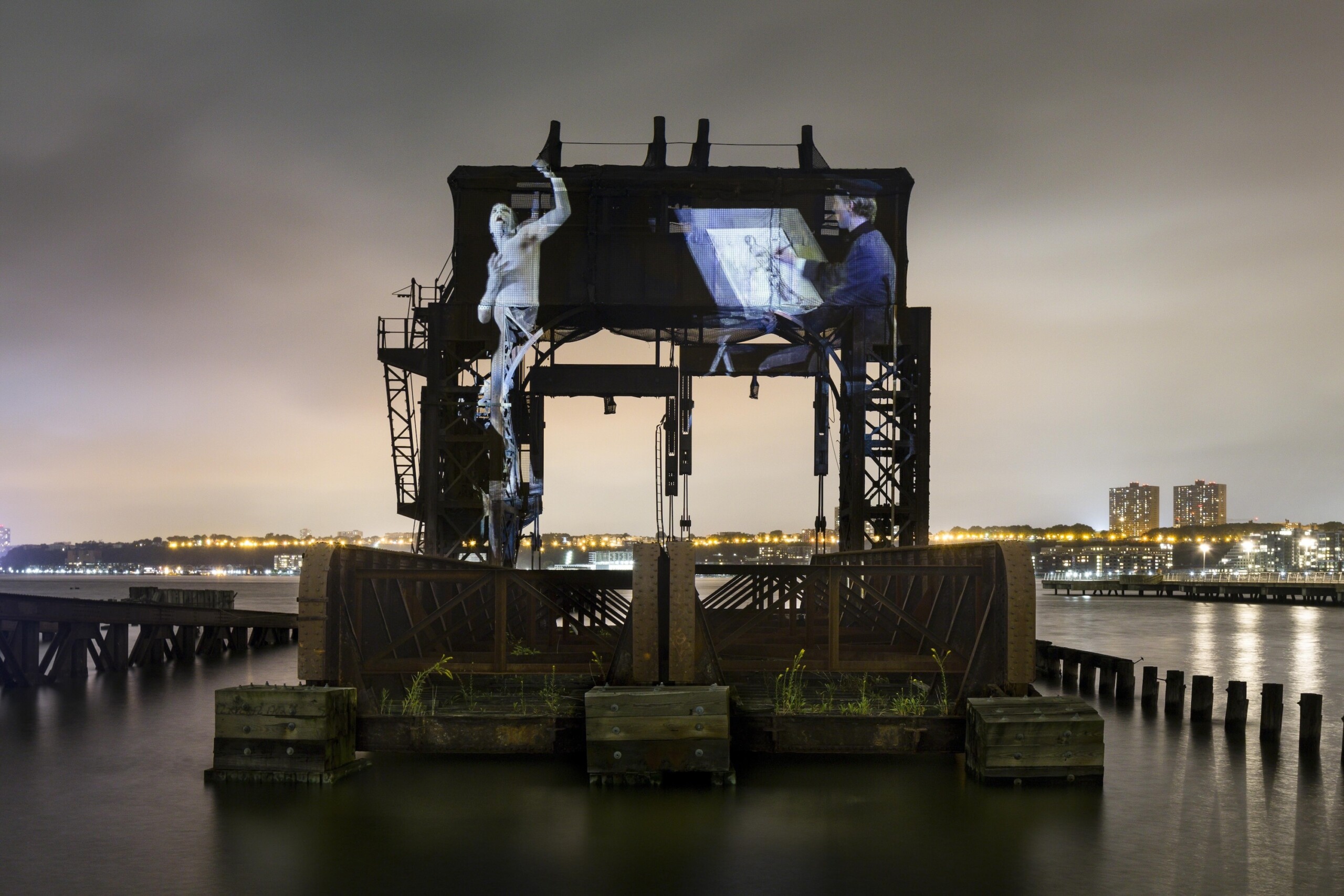 Tony Oursler Tear of the Cloud, 2018 Multi-channel installation Courtesy of the artist Photo: Nicholas Knight, courtesy of Public Art Fund, NY